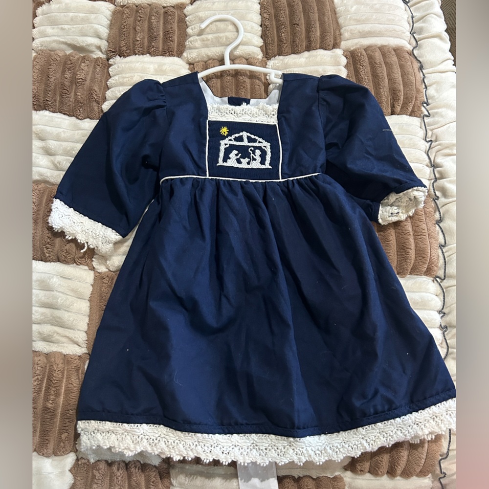 Blue & White boutique Christmas Dress by Blue Dove